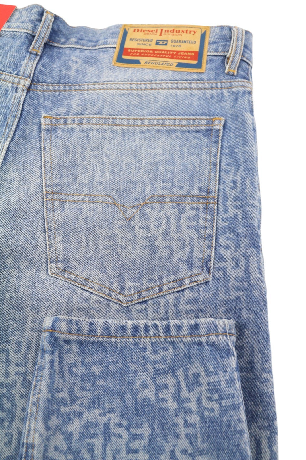 DIESEL 1995 007F5 Men Jeans W31/L34 Straight Slim Patterned Denim RRP250