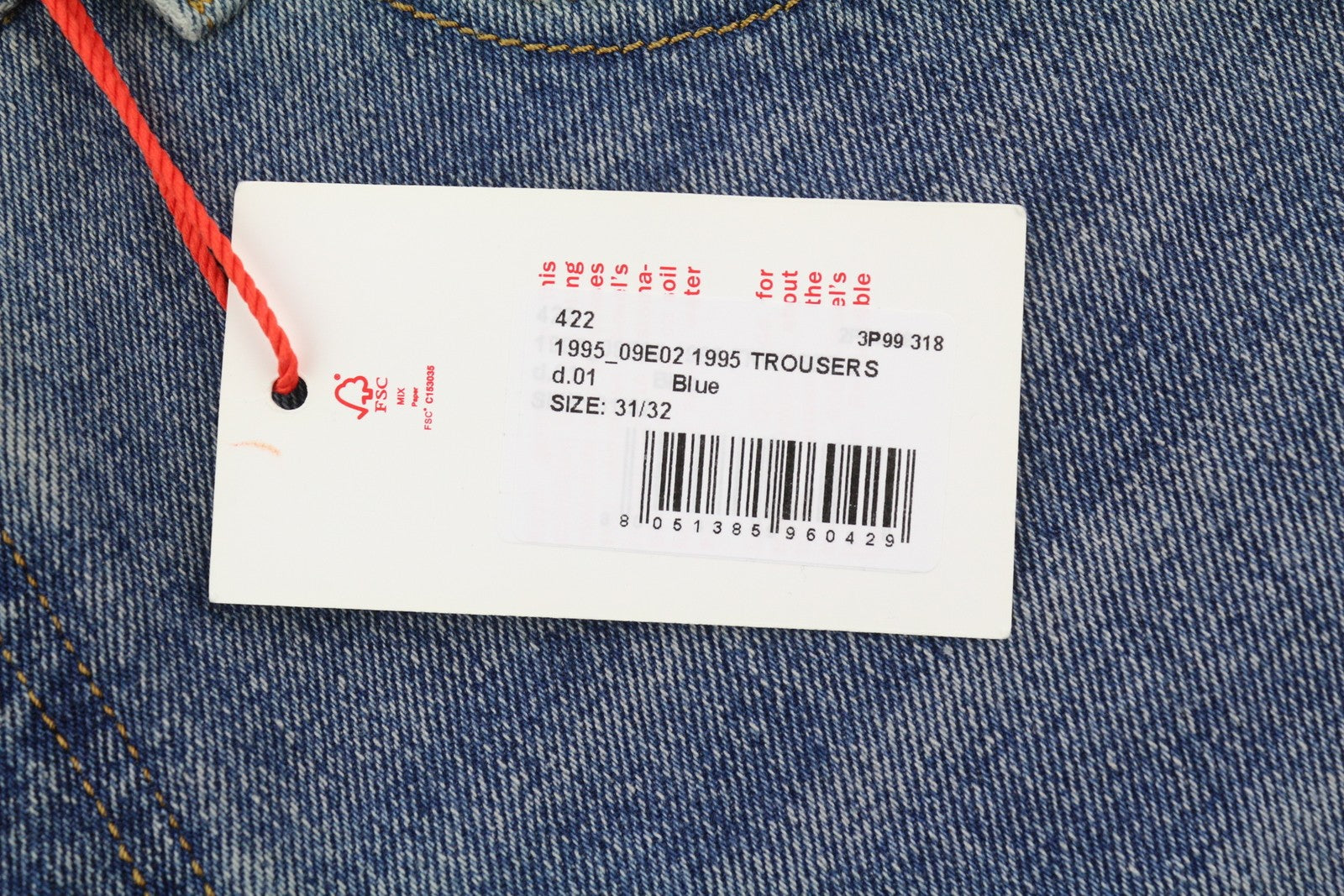 DIESEL 1995 09E02 Men Jeans W31/L32 Blue Distressed Slim Straight Denim RRP375