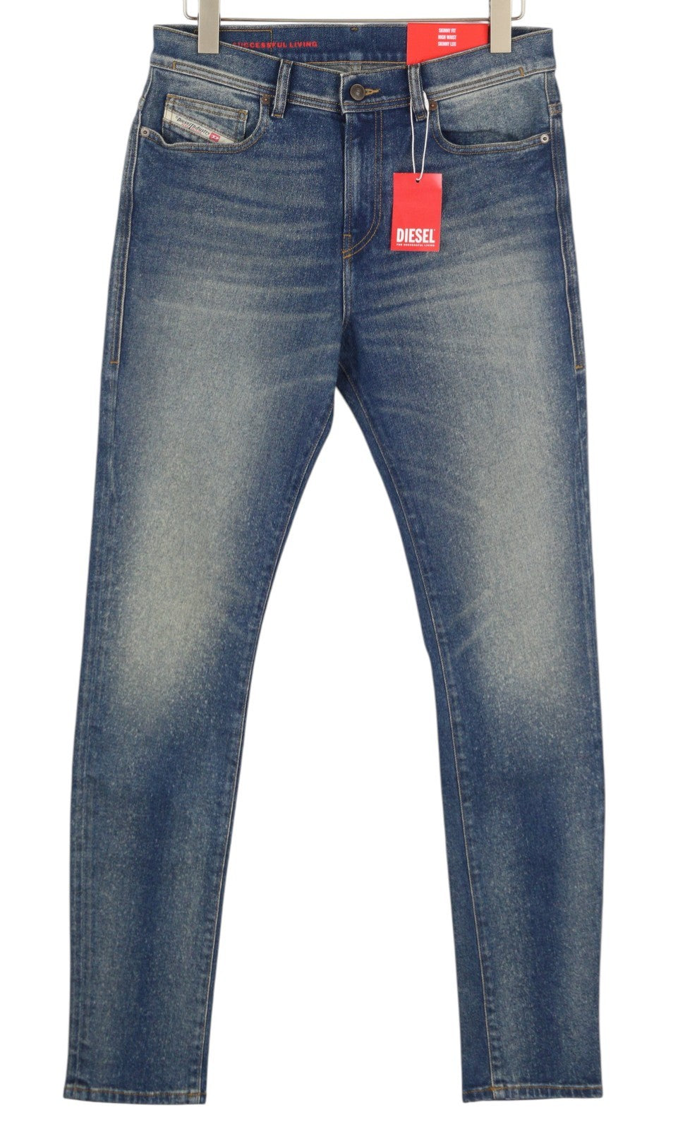 DIESEL 1983 09D82 Men Jeans W31/L32 Blue Faded Skinny Fit Zip