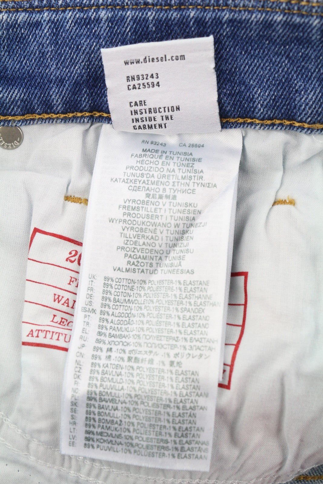 DIESEL 2019 D-Strukt-Sp 09E19 Men Jeans W31/L34 Blue Faded Slim Zip