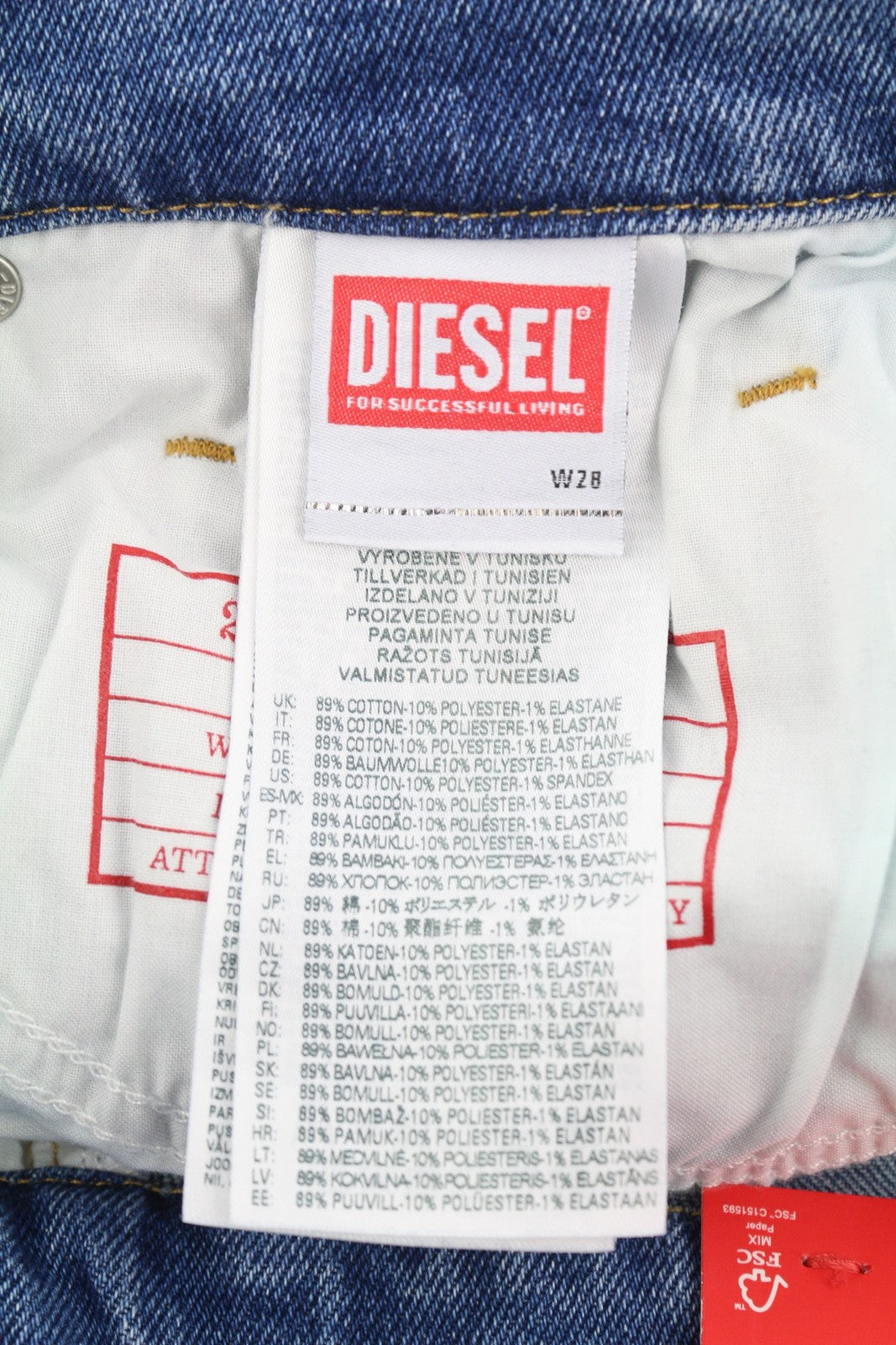 DIESEL 2019 D-Strukt-Sp 09E19 Men Jeans W28/L32 Blue Washed Slim Fit Zip