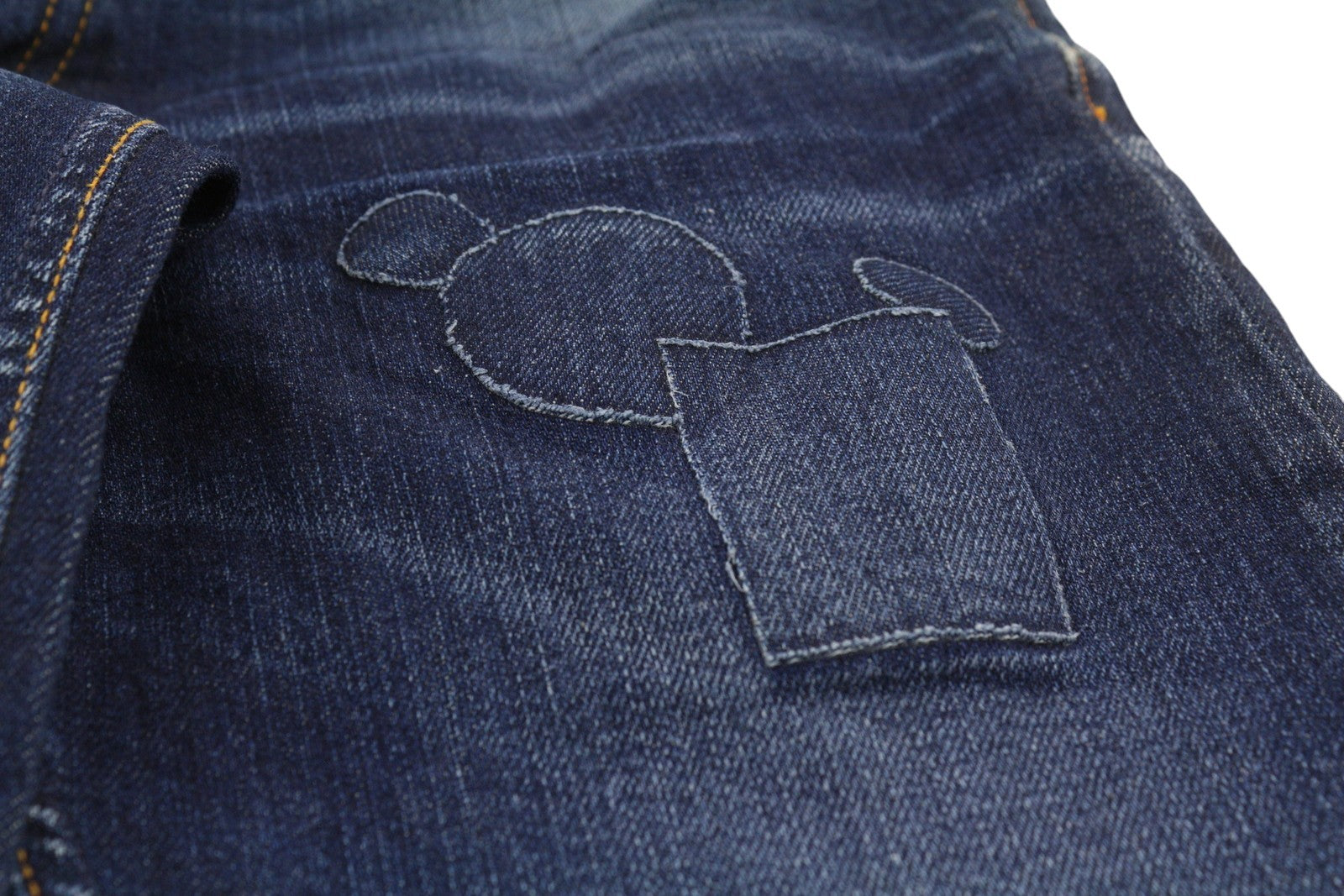 NUDIE JEANS Tilted Tor Men Jeans W29/L32 Patch Mended Slim Button Faded Blue