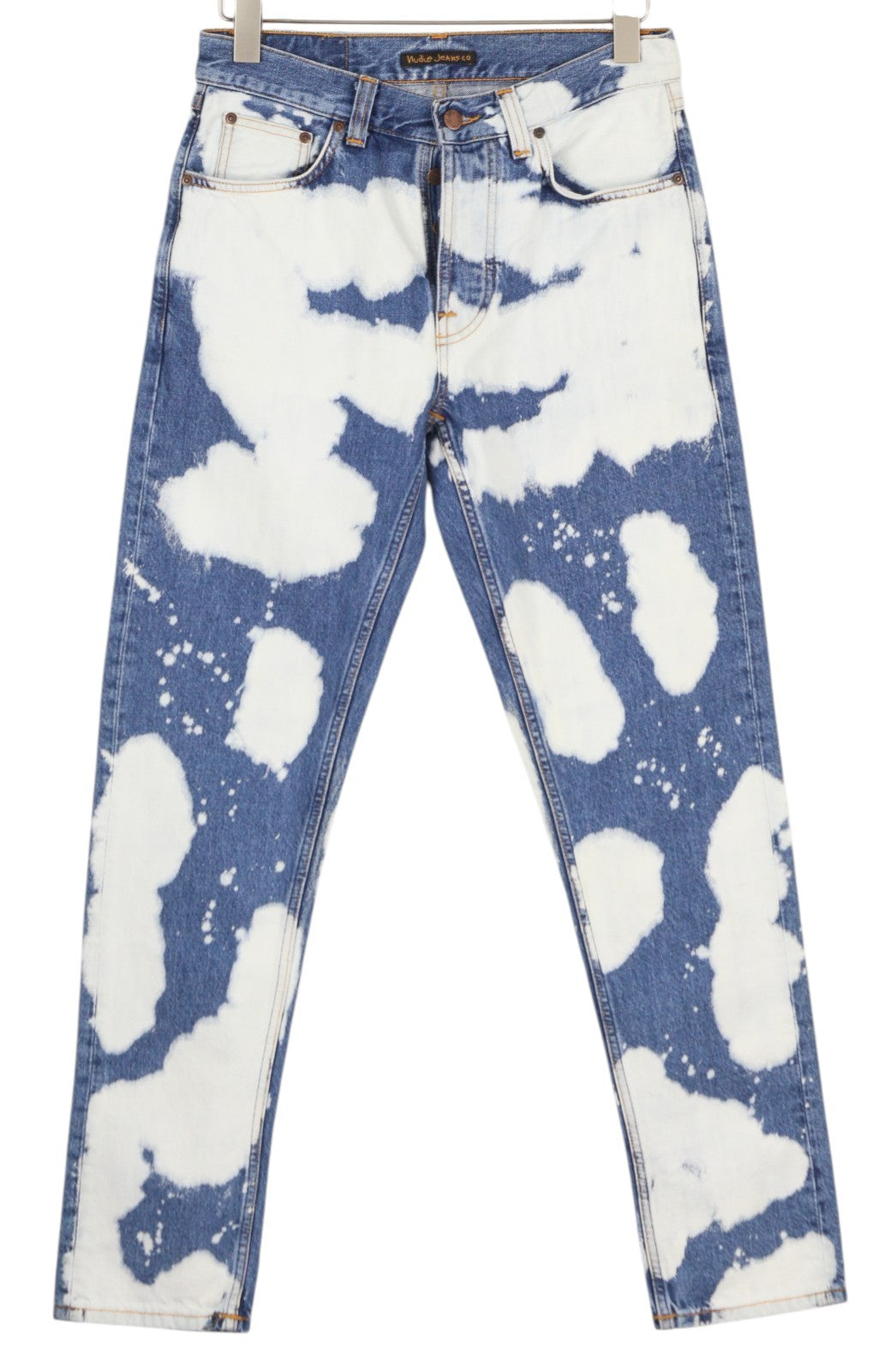 NUDIE JEANS Steady Eddie II Men Jeans W29/L32 Tie Dye Button Fly Slim Denim