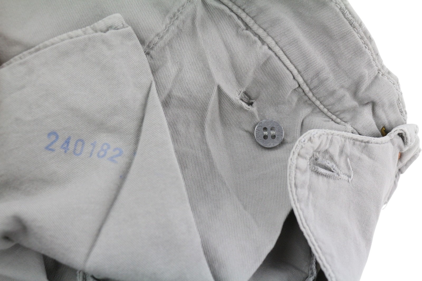 NUDIE JEANS Khaki Regular Men Trousers W32/L34 Organic Moon Dust Distress