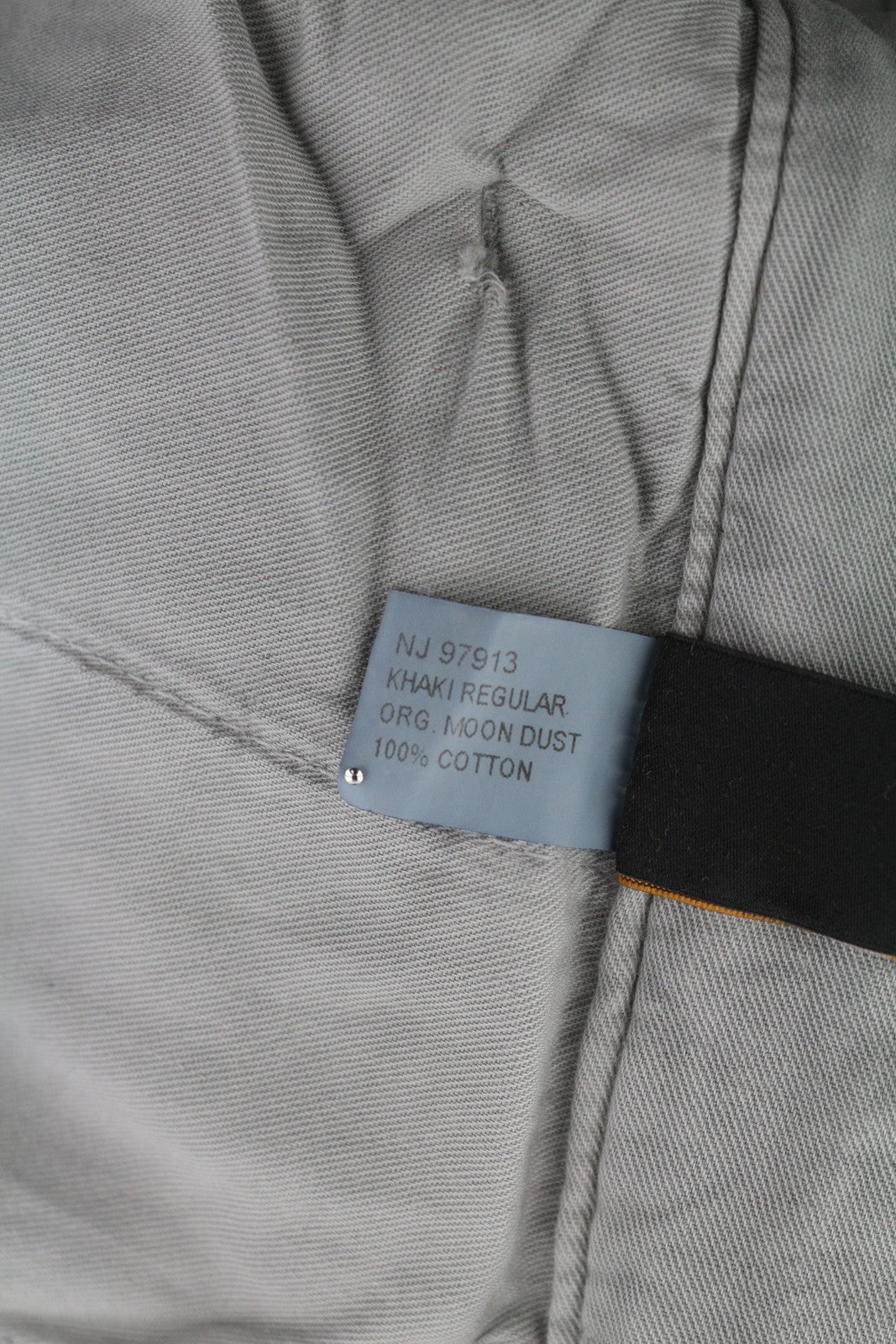 NUDIE JEANS Khaki Regular Men Trousers W32/L34 Grey Moon Dust Distressed Chino