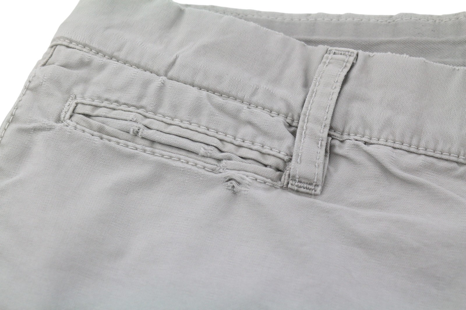 NUDIE JEANS Khaki Regular Men Trousers W32/L34 Gey Moon Dust Ripped Distress