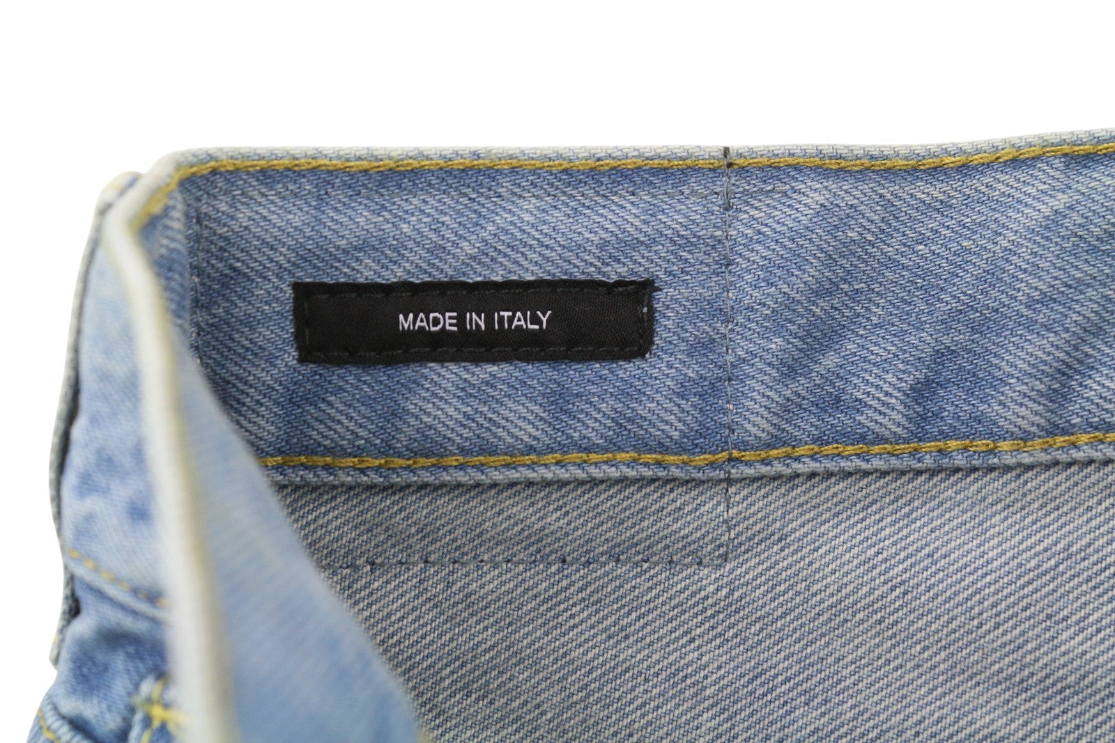 R13 Cross Over Women Shorts 25 Washed Blue Denim Asymmetrical Distress RRP599