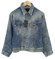 R13 Raglan Trucker Women Jacket M Kelly Relaxed Button-Up Washed Denim