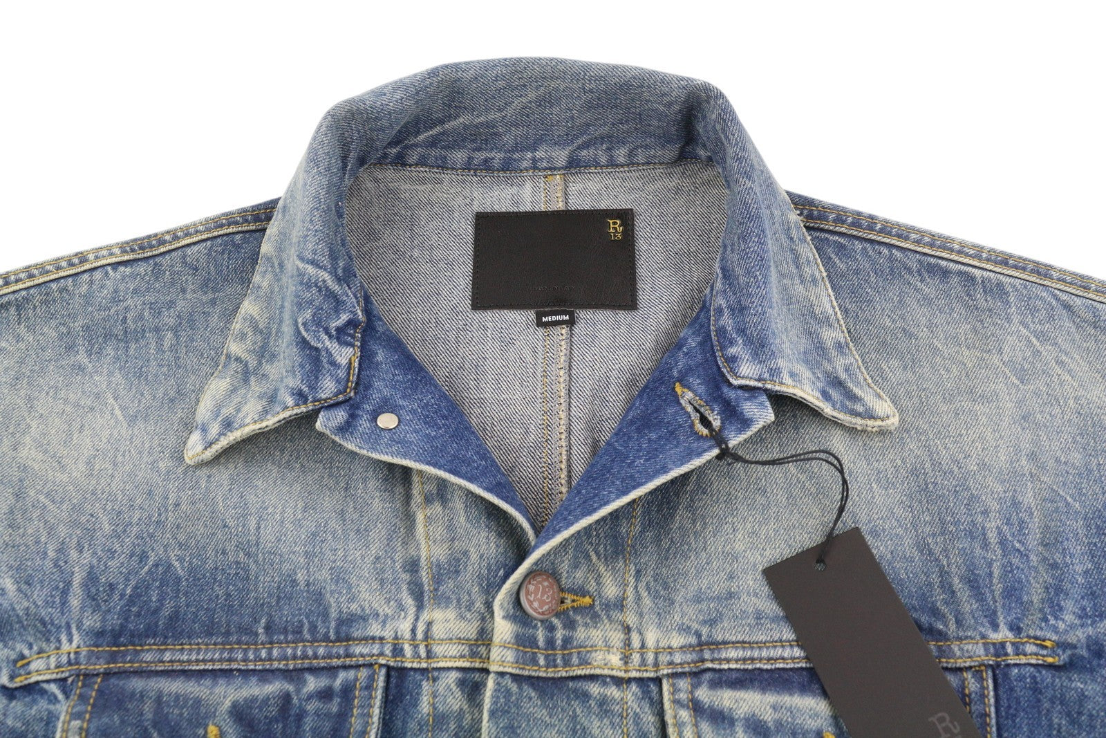 R13 Raglan Trucker Women Jacket M Kelly Relaxed Button-Up Washed Denim