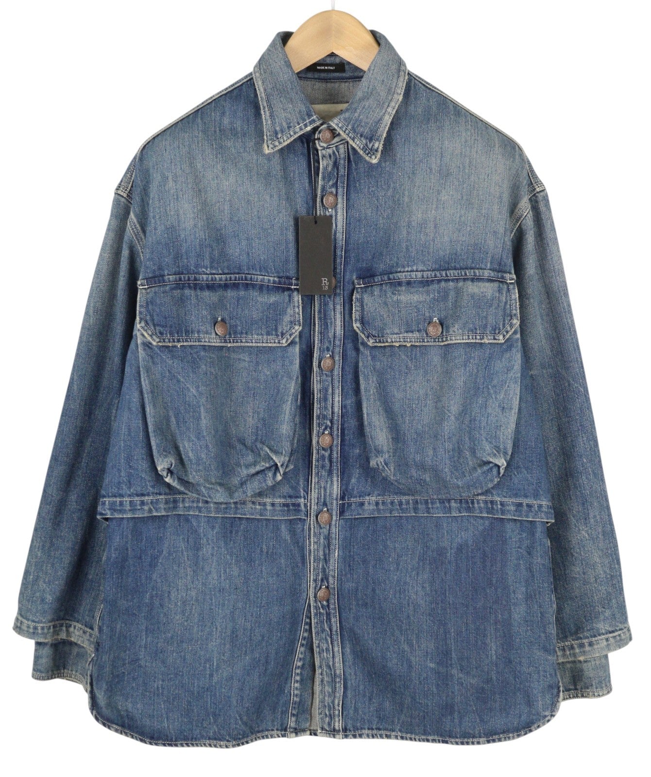 R13 Alice Double Shirt Women Jacket M Kellen Oversized Button-Up Faded Blue