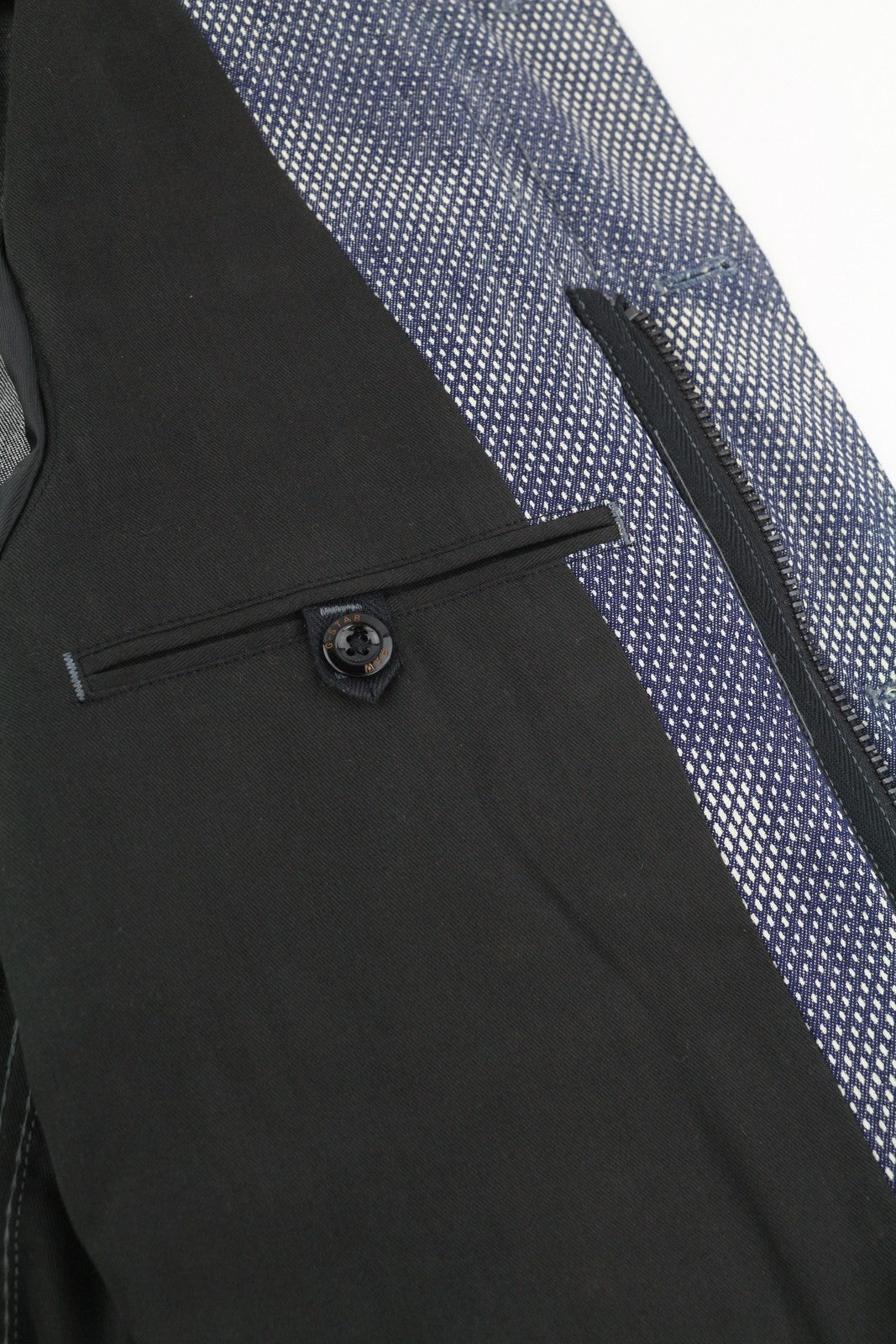 G-STAR Bronson Men Blazer M Blue Camo Pattern Buttoned Unlined Logo