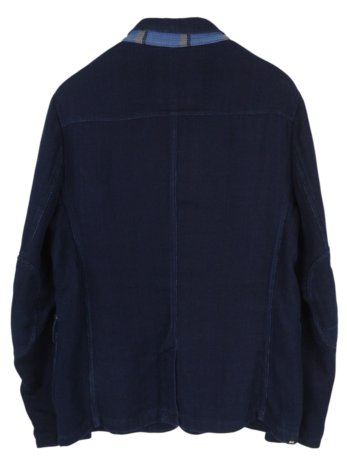 DENHAM Men Blazer M Dark Blue Notch Lapel Buttoned Unlined Single Breast