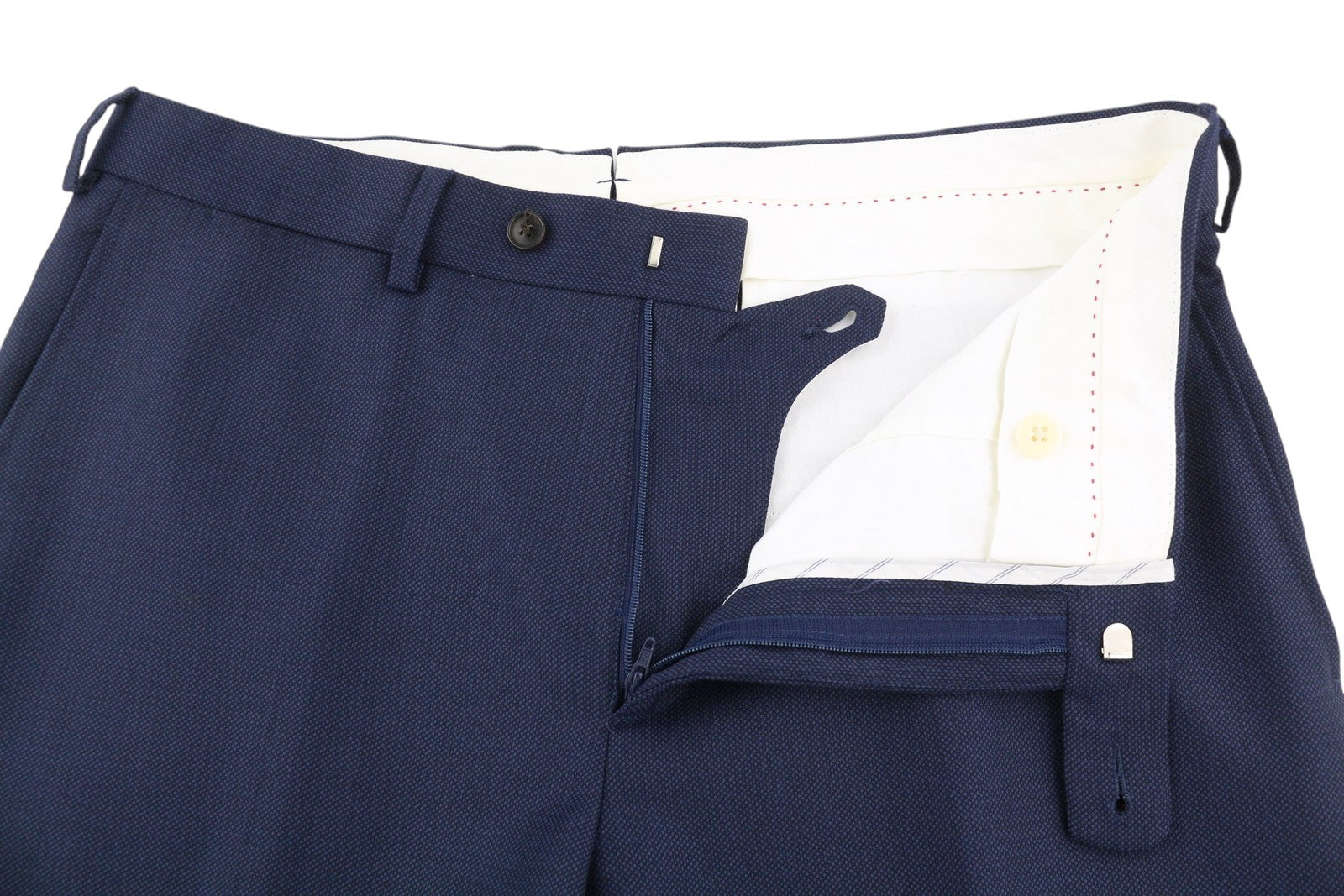 SUITSUPPLY Sienna Ticket Pocket Men Suit UK40R Dark Blue Wool Pattern 2in1