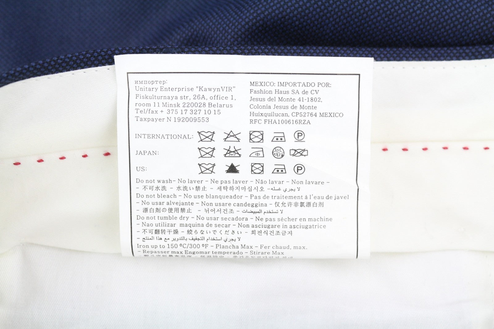 SUITSUPPLY Sienna Ticket Pocket Men Suit UK40R Dark Blue Wool Pattern 2in1