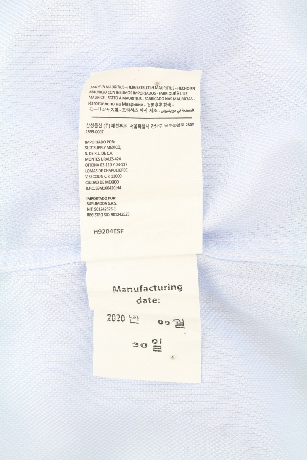 SUITSUPPLY Traveller Men Formal Shirt 41 / 16 Blue Extra Slim Buttoned