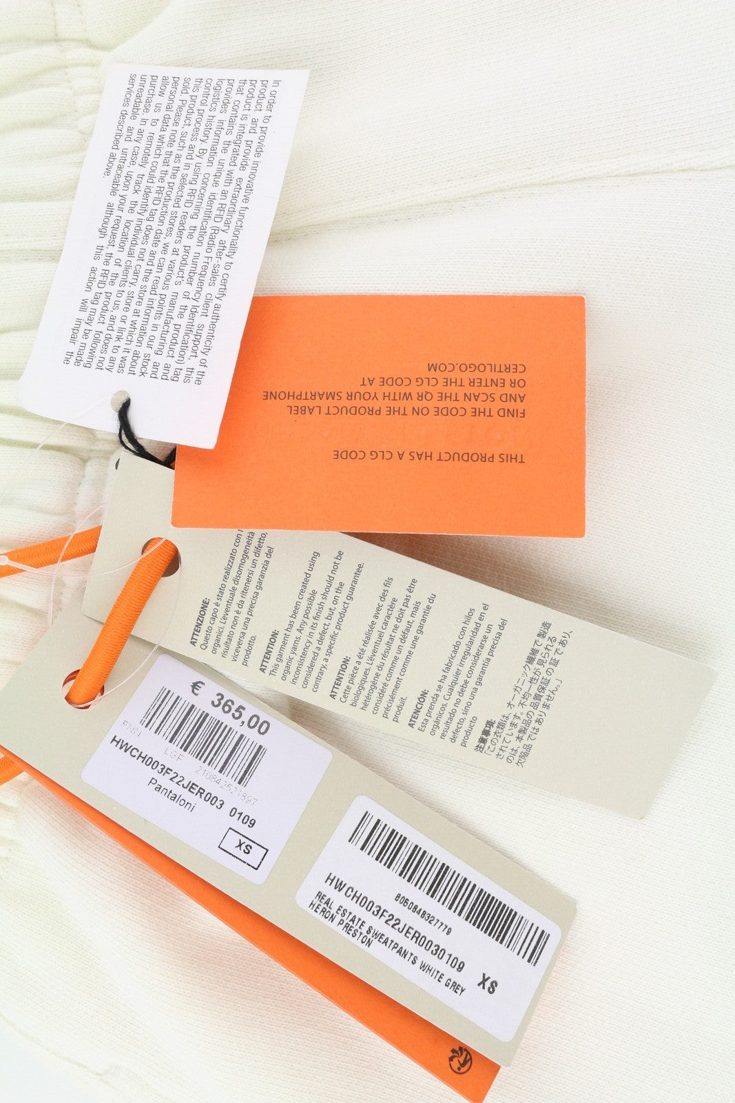 HERON PRESTON Real Estate Women Trousers XS White Logo Sweatpants RRP365