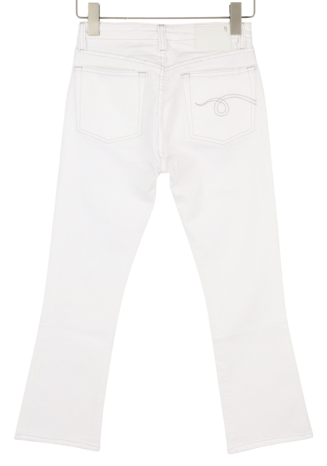 R13 Kick Fit Women Jeans 26 Bale White Cropped Flared Denim RRP499