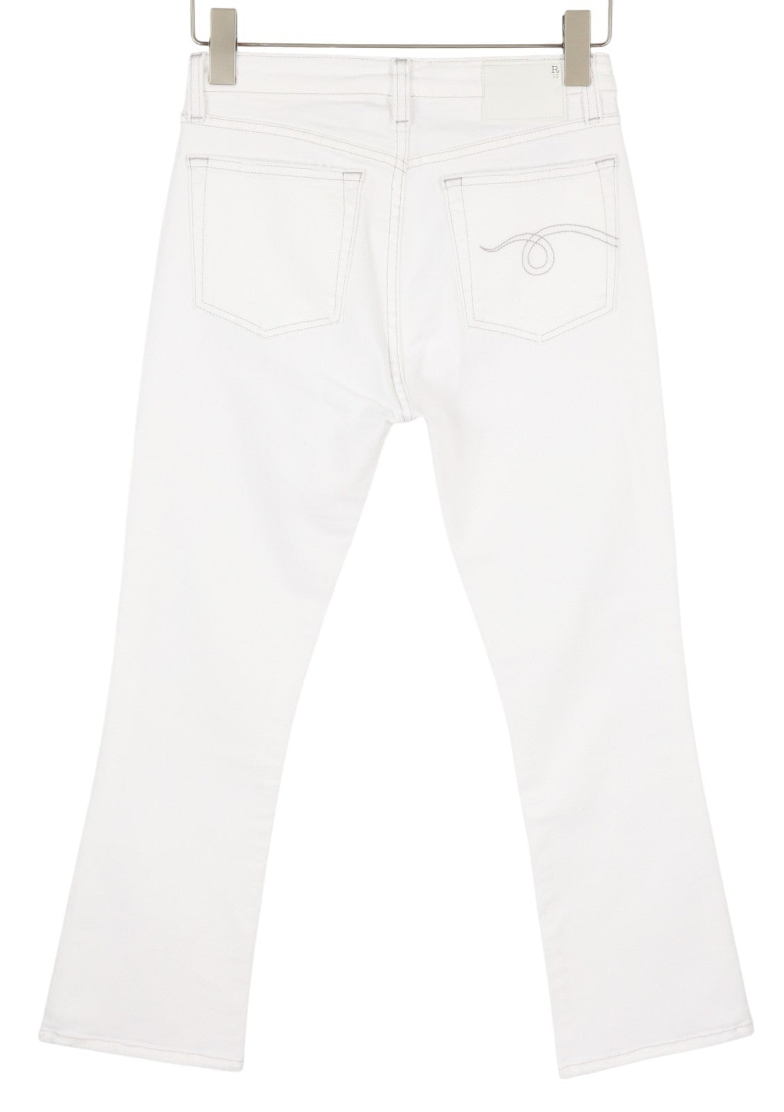 R13 Kick Fit Women Jeans 27 Bale White Cropped Flared Denim RRP499