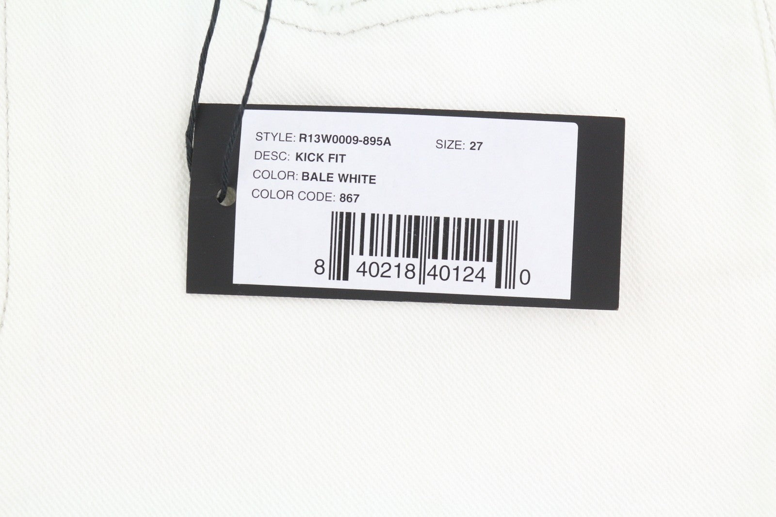 R13 Kick Fit Women Jeans 27 Bale White Cropped Flared Denim RRP499