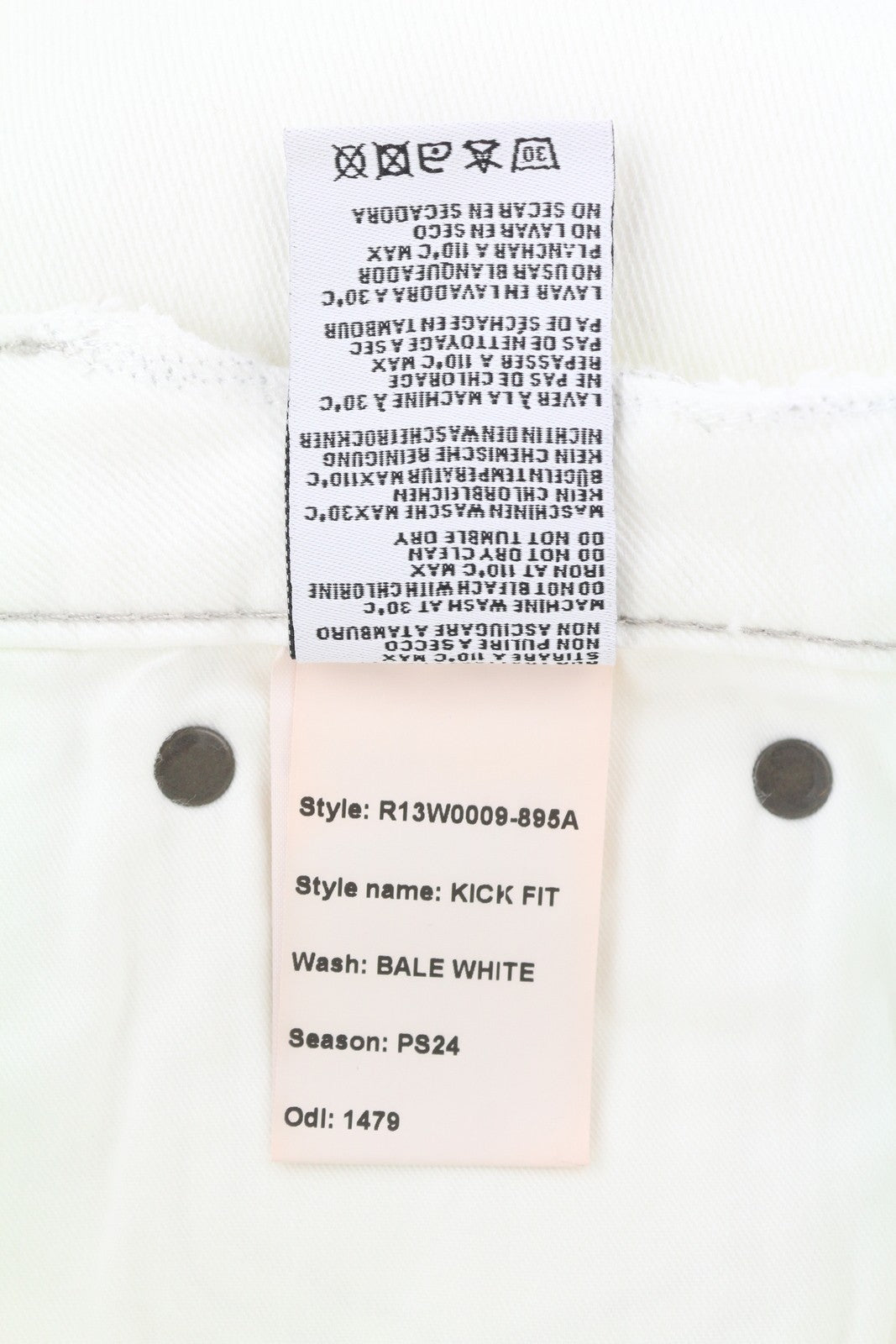 R13 Kick Fit Women Jeans 27 Bale White Cropped Flared Light RRP499