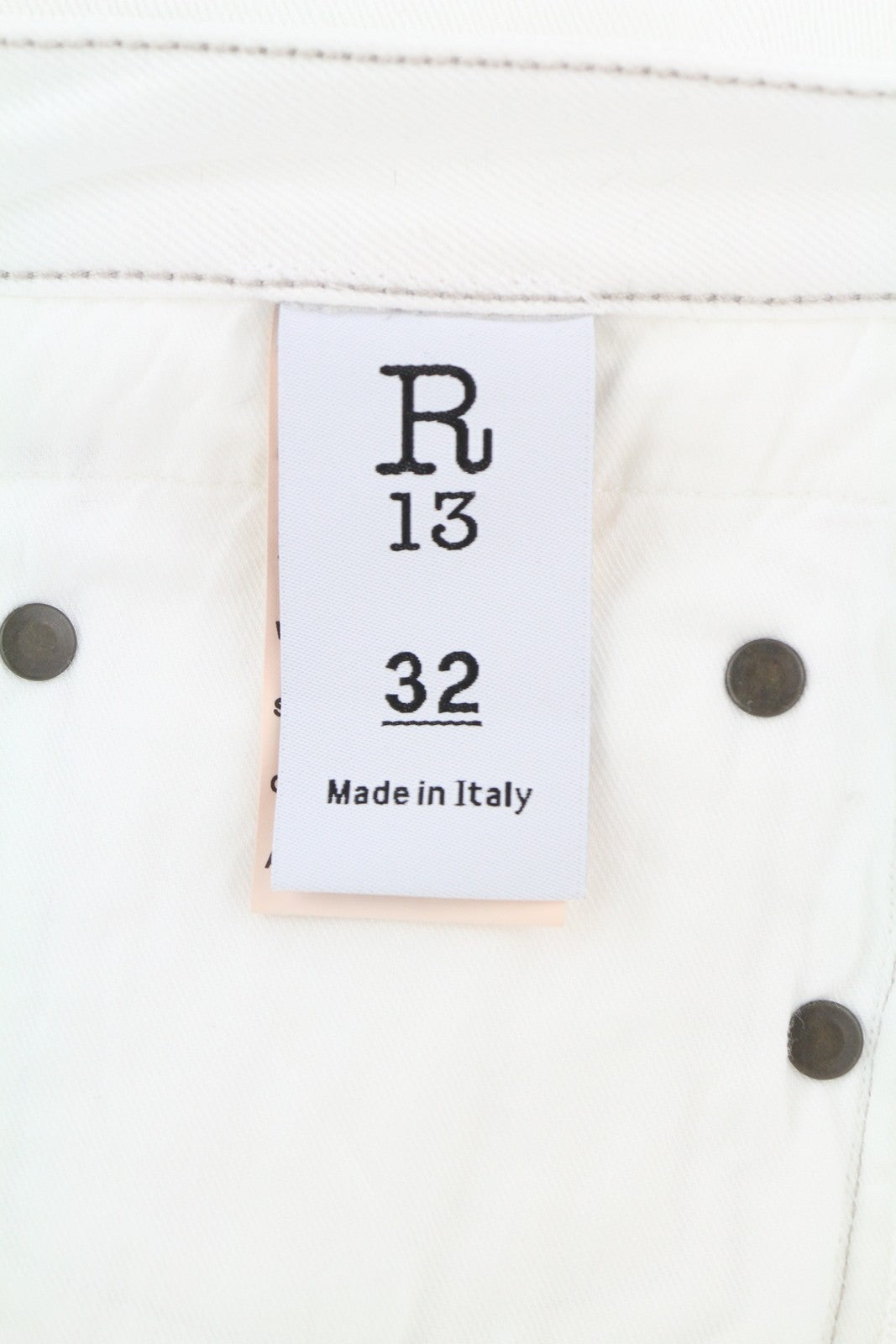 R13 Boy Straight Women Jeans 32 Bale White Cropped Ankle Denim RRP499