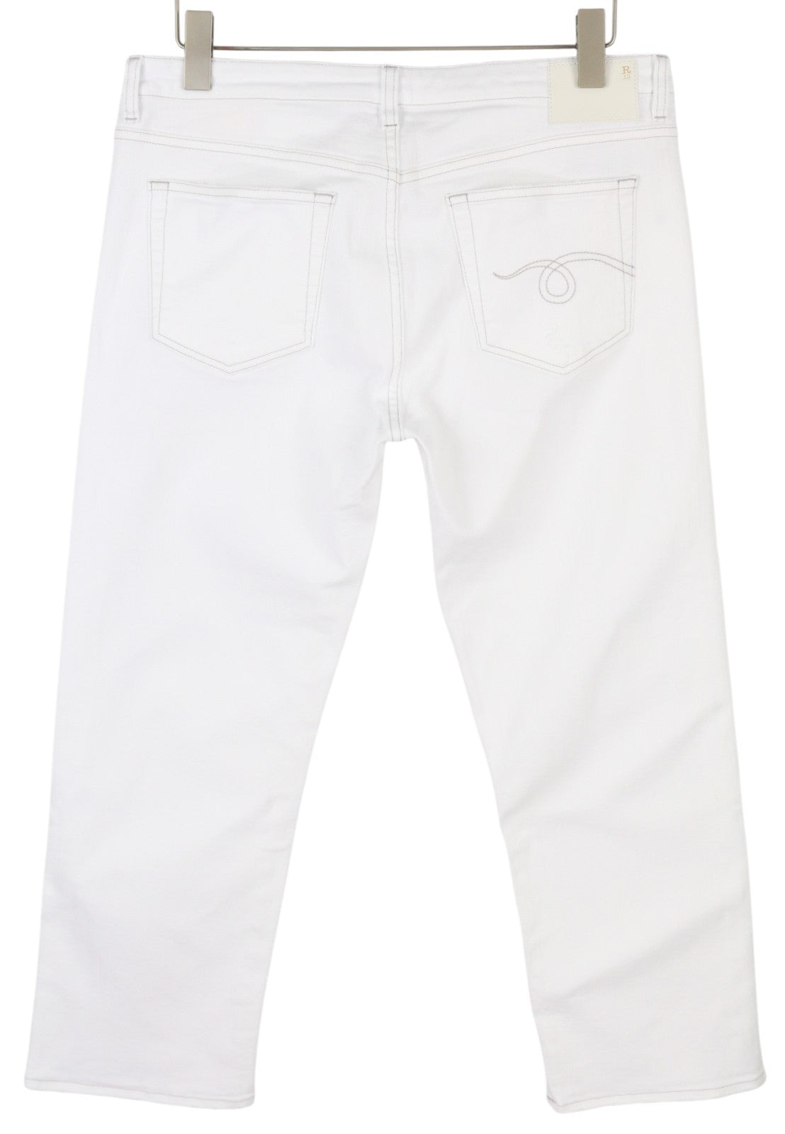 R13 Boy Straight Women Jeans 32 Bale White Cropped Ankle Denim RRP499