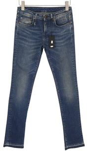 R13 Kate Skinny Let Down Cuff Women Jeans 27 Kinsley Stretch Faded Blue