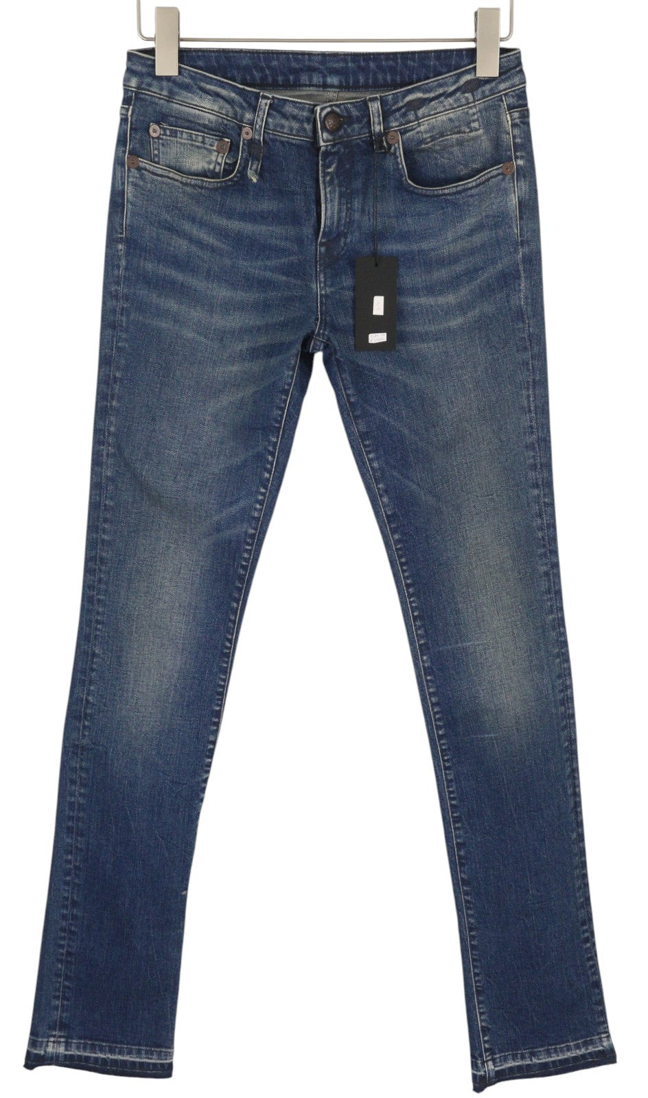 R13 Kate Skinny Let Down Cuff Women Jeans 27 Kinsley Stretch Faded Blue