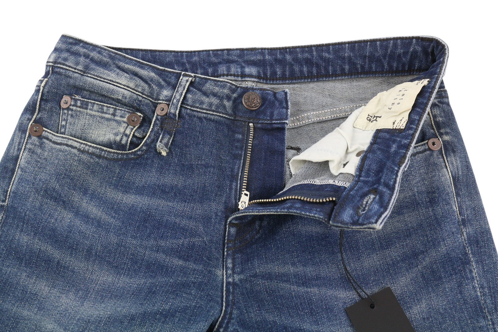 R13 Kate Skinny Let Down Cuff Women Jeans 27 Kinsley Stretch Faded Blue