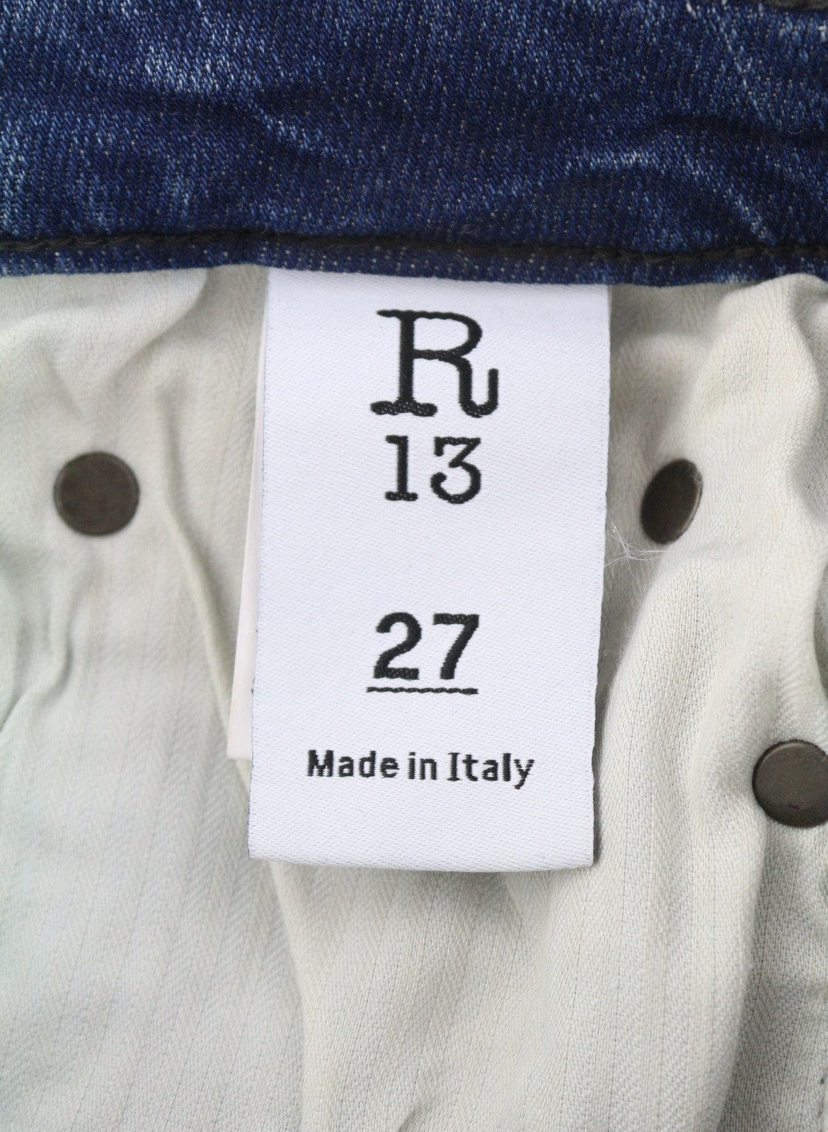 R13 Kate Skinny Let Down Cuff Women Jeans 27 Kinsley Stretch Faded Blue