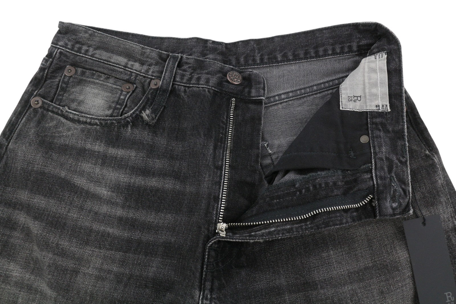 R13 D'Arcy Loose Women Jeans 27 Wilson Black Washed Relaxed Denim RRP700