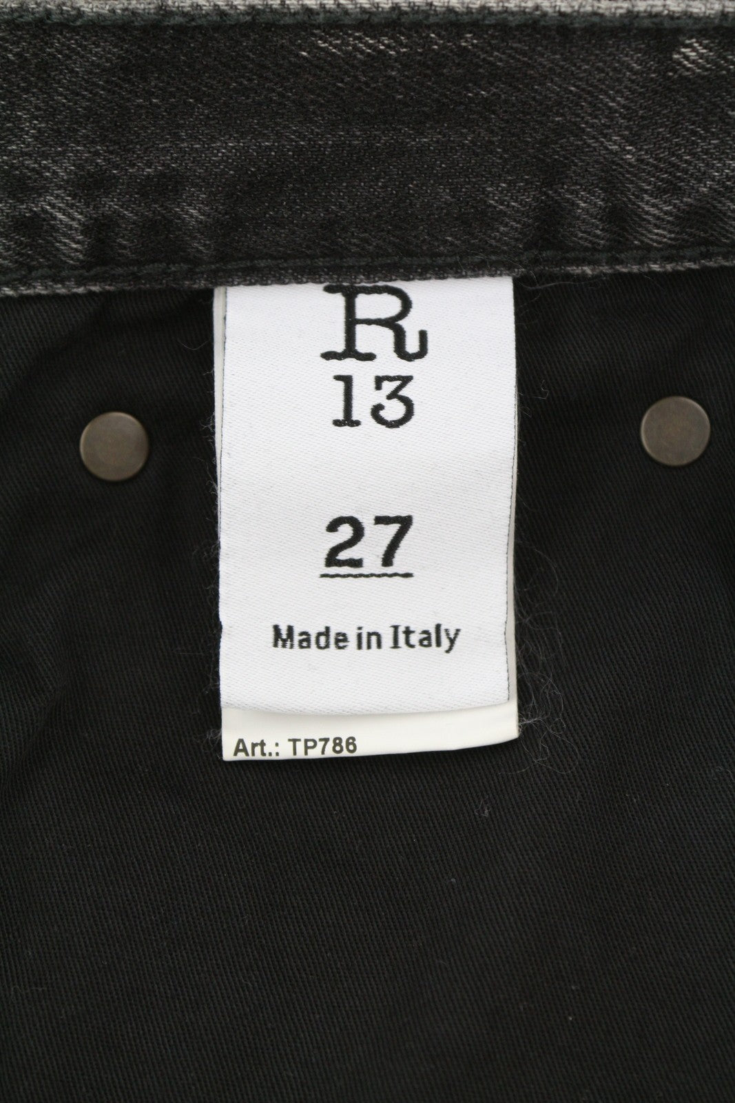 R13 D'Arcy Loose Women Jeans 27 Wilson Black Washed Relaxed Denim RRP700