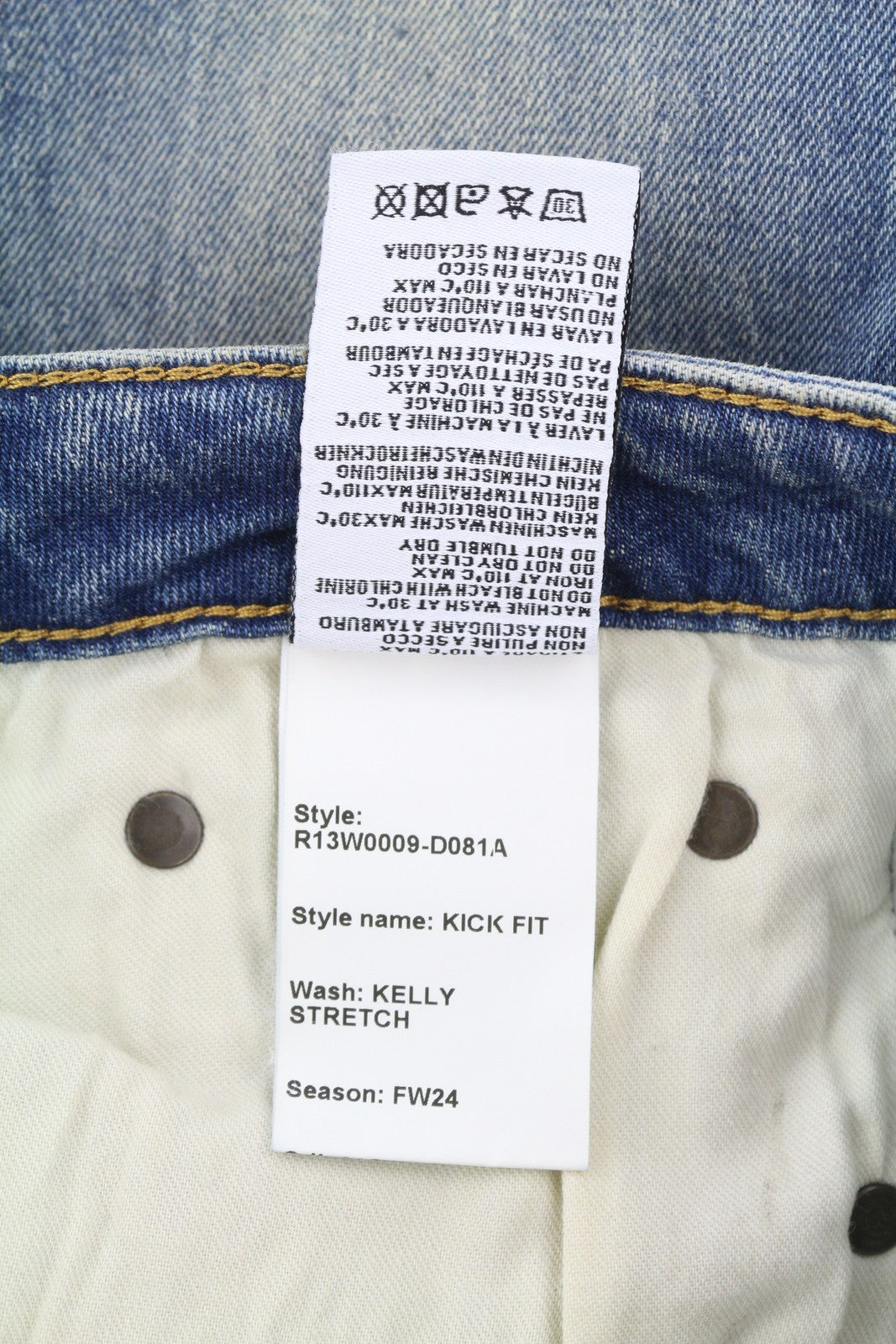 R13 Kick Fit Women Jeans 26 Kelly Stretch Cropped Flared Denim RRP699