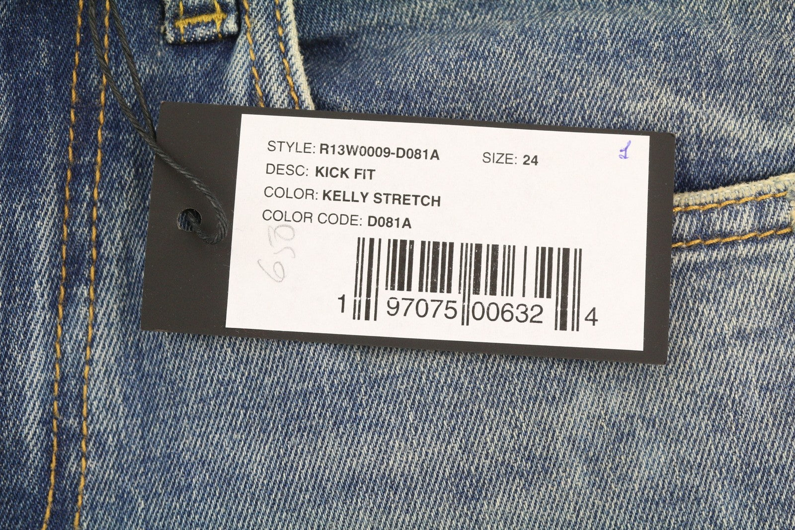 R13 Kick Fit Women Jeans 24 Kelly Stretch Cropped Flared Denim RRP699