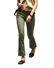 R13 Kick Fit Women Jeans 27 Olive Green Stretch Cropped Faded Denim