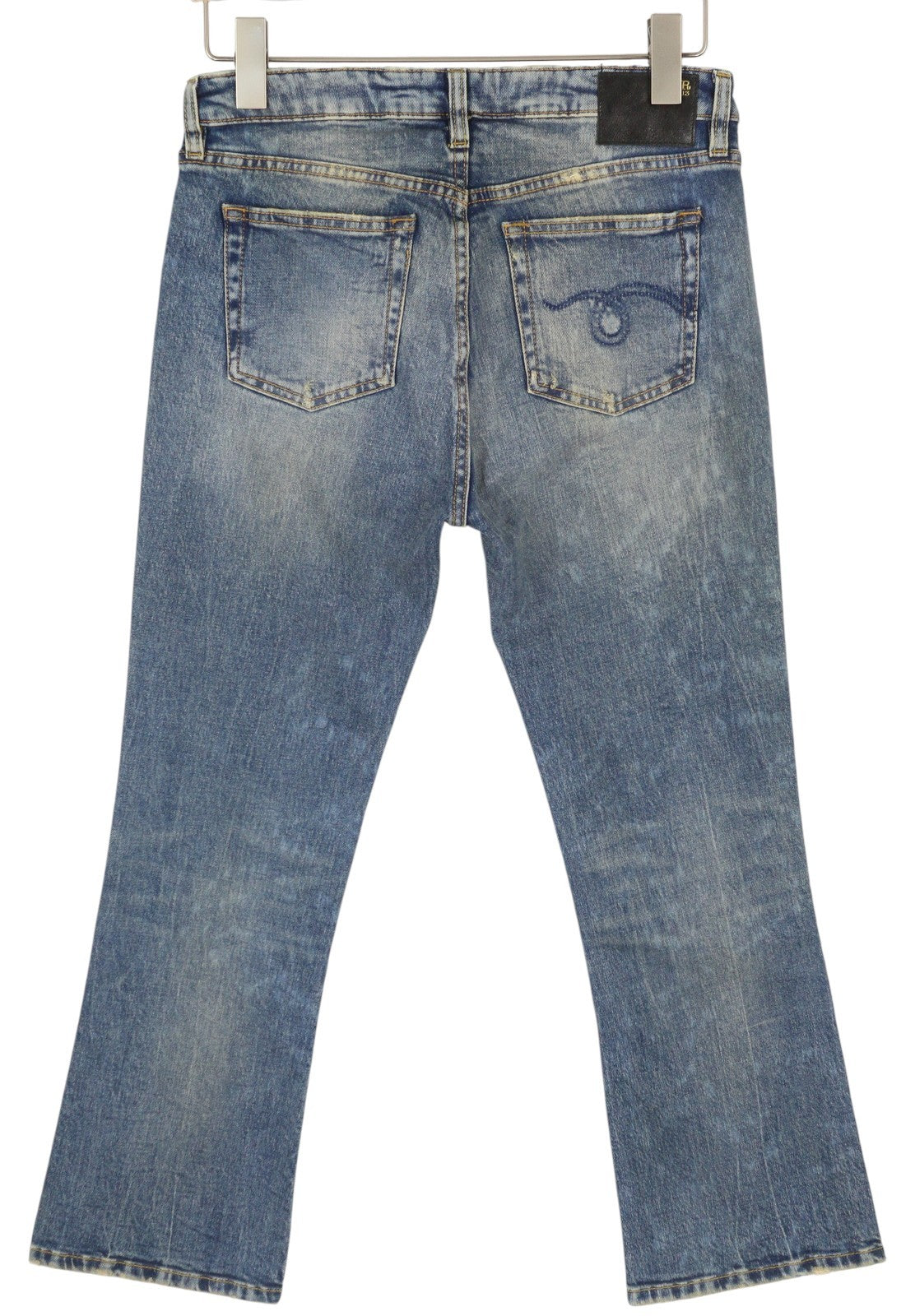 R13 Kick Fit Women Jeans 28 Kelly Stretch Washed Faded Ankle RRP699