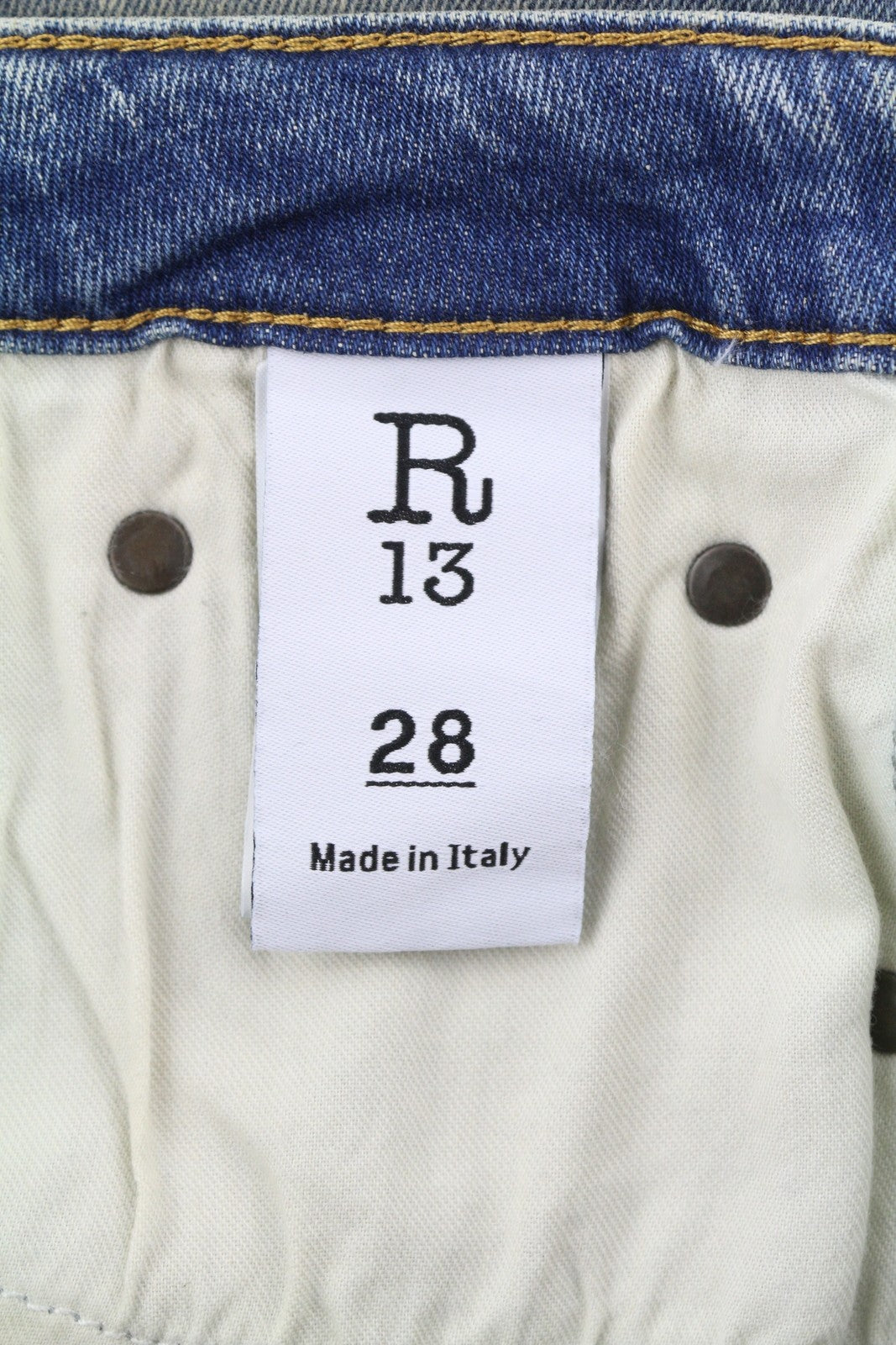 R13 Kick Fit Women Jeans 28 Kelly Stretch Washed Faded Ankle RRP699