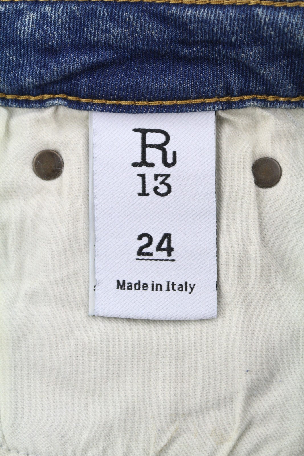 R13 Kick Fit Women Jeans 24 Kelly Stretch Washed Faded Cropped Ankle RRP699