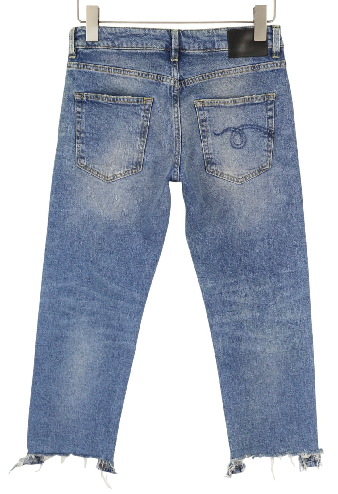 R13 Boy Straight W Rips Women Jeans 26 Jasper Stretch Faded Cropped Denim