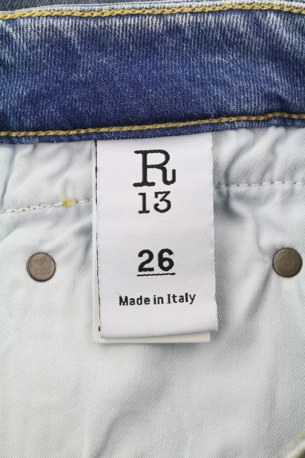 R13 Boy Straight W Rips Women Jeans 26 Jasper Stretch Faded Cropped Denim