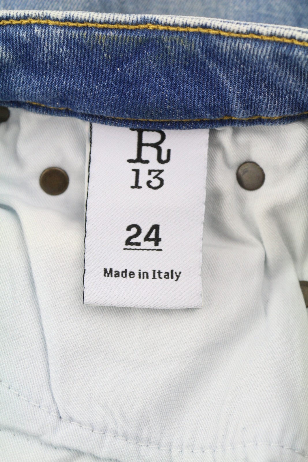 R13 Kick Fit Women Jeans 24 Jasper Stretch Washed Faded Cropped Ankle Denim