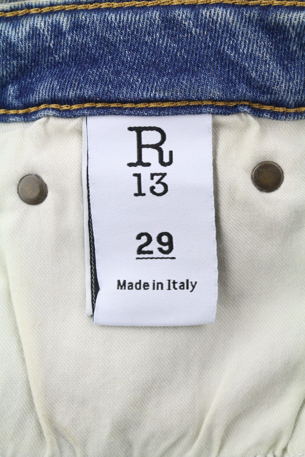 R13 Kick Fit Women Jeans 29 Kelly Stretch Washed Faded Cropped Ankle RRP699