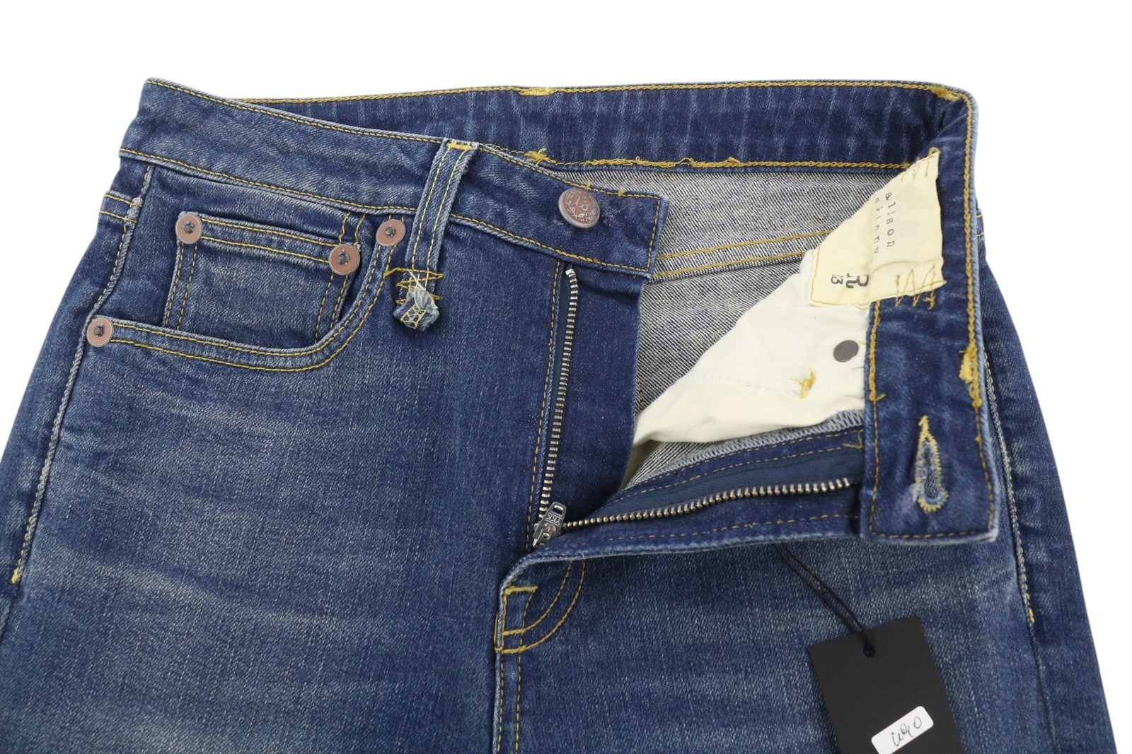 R13 Alison Skinny Women Jeans 27 Lily Blue FX Washed Faded Zip Denim