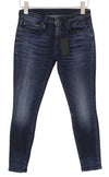 R13 Alison Skinny Women Jeans 27 Howell Indigo Cut Hem Black Washed Denim
