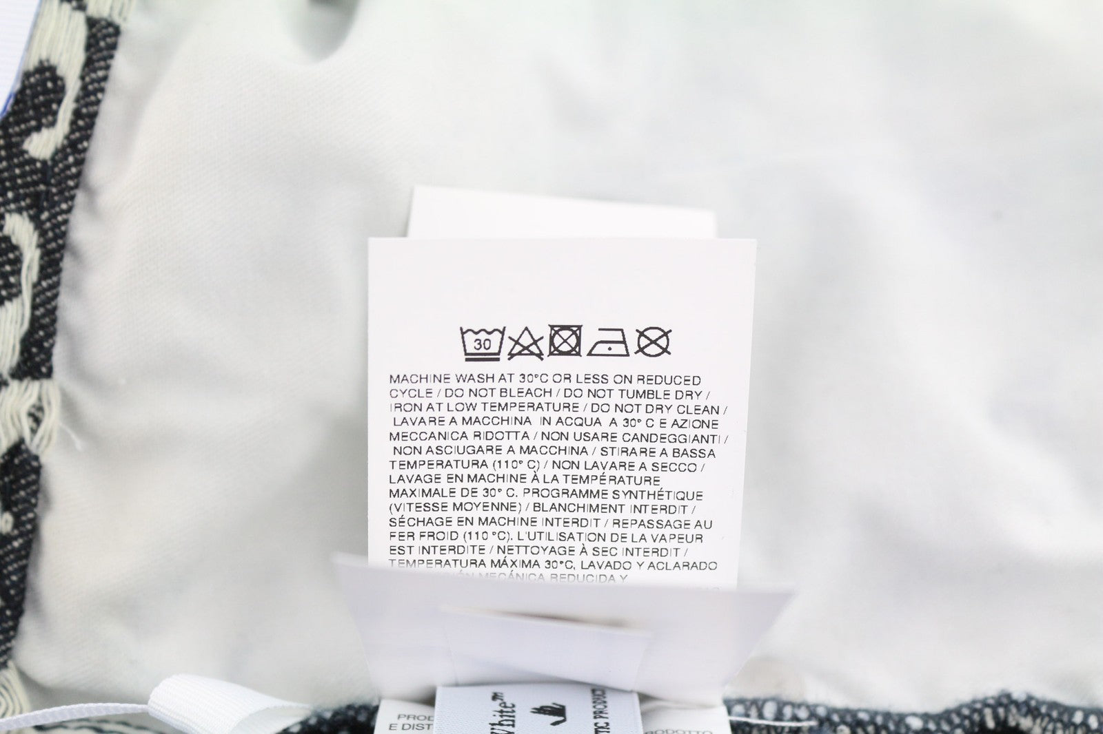 OFF-WHITE Men Jeans W33 Arrow Jacquard Straight Cotton Blue 5 Pocket