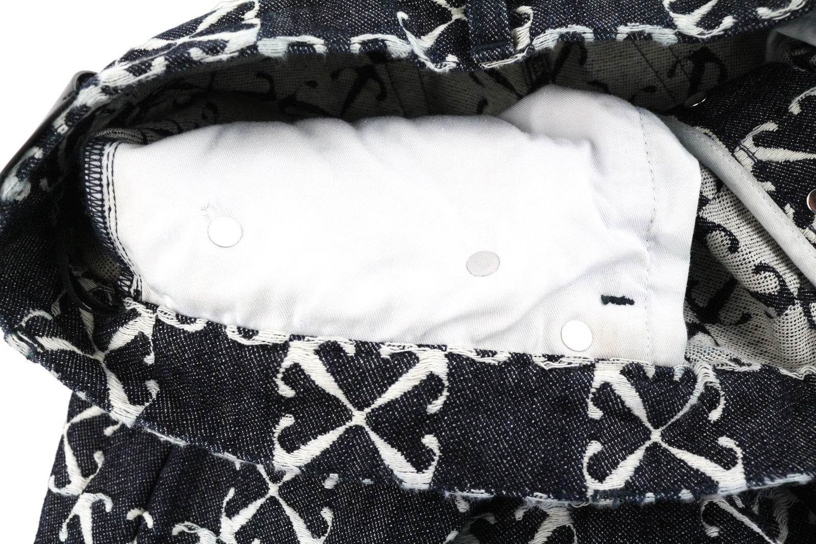 OFF-WHITE Men Jeans W33 Arrow Jacquard Straight Cotton Blue 5 Pocket