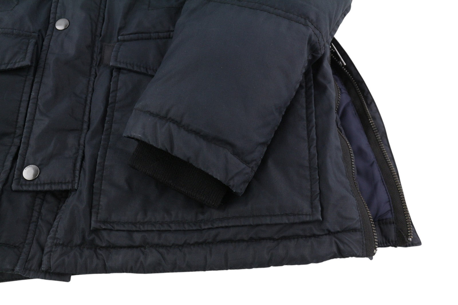 DIESEL Men Jacket S Dark Blue Hooded Full Zip Insulated Lined