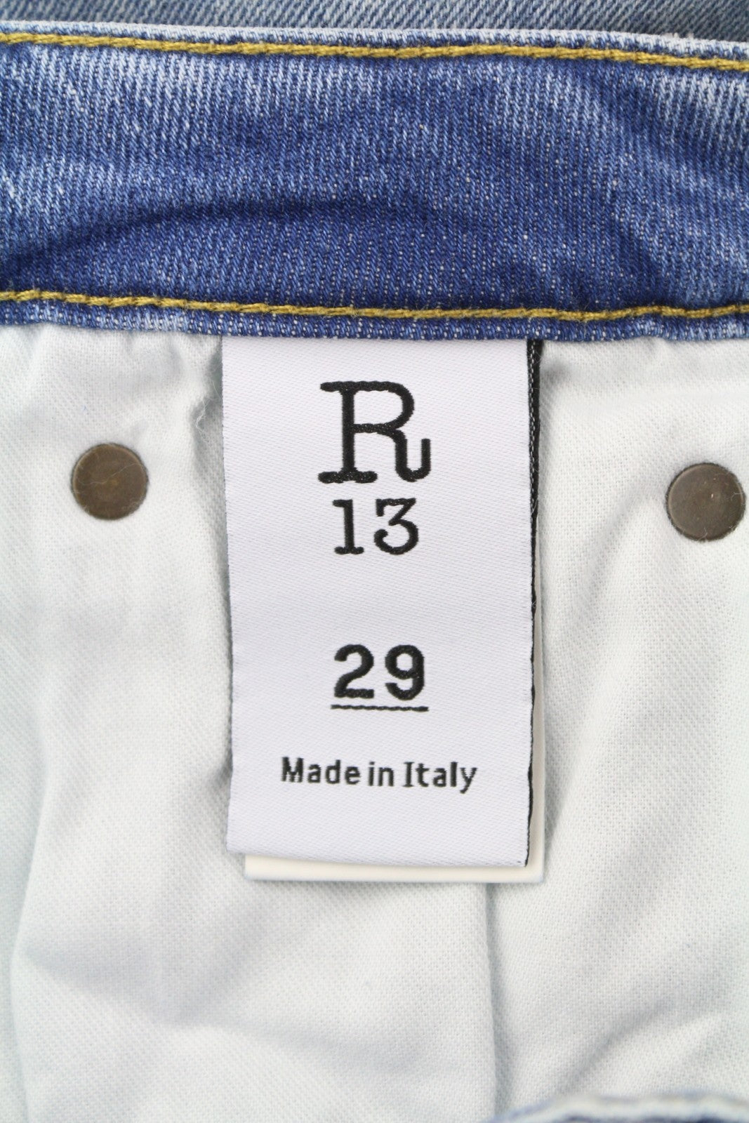 R13 Kick Fit Women Jeans 29 Jasper Stretch Washed Faded Cropped Ankle Denim