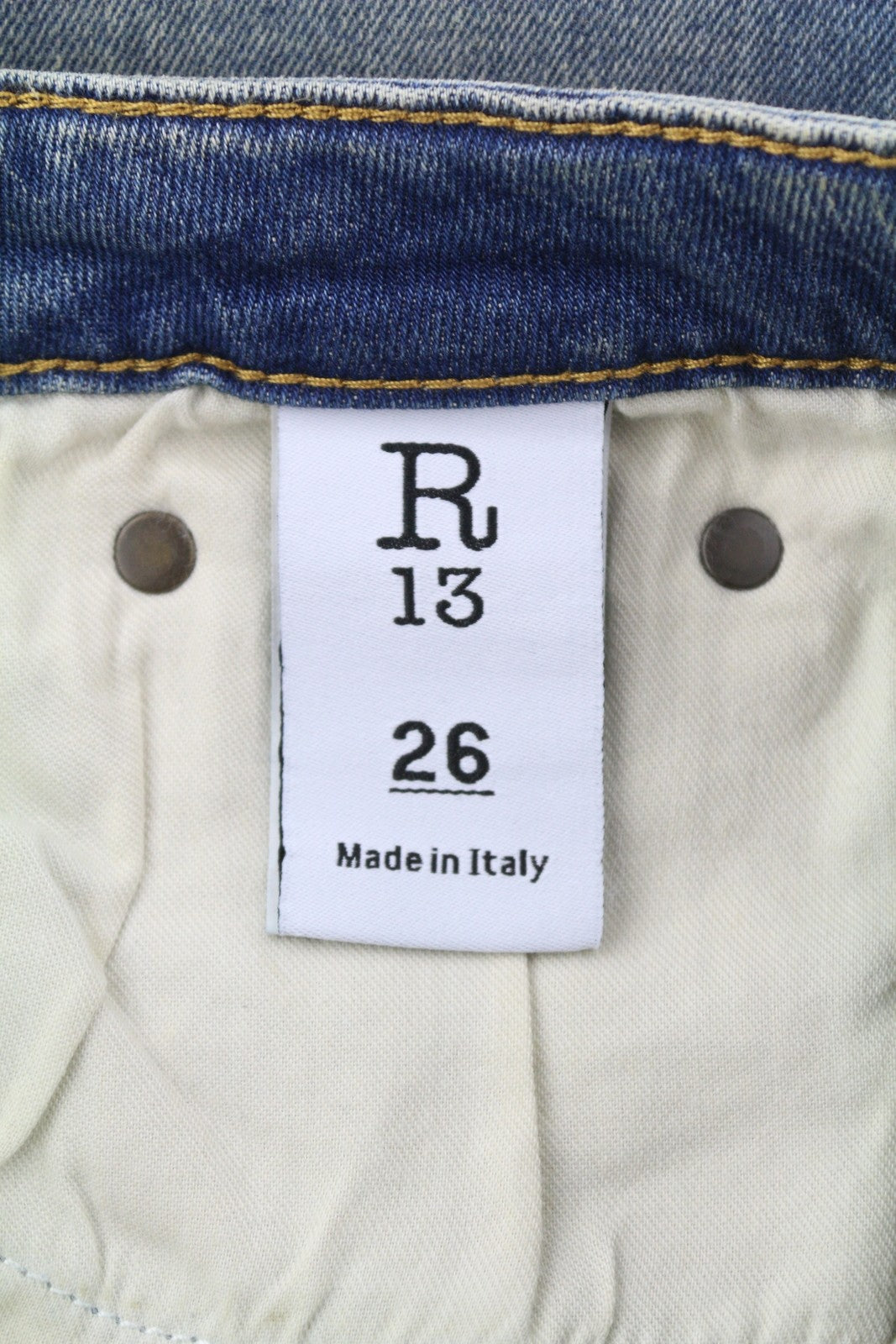 R13 Kick Fit Women Jeans 26 Kelly Stretch Washed Faded Cropped Ankle RRP699