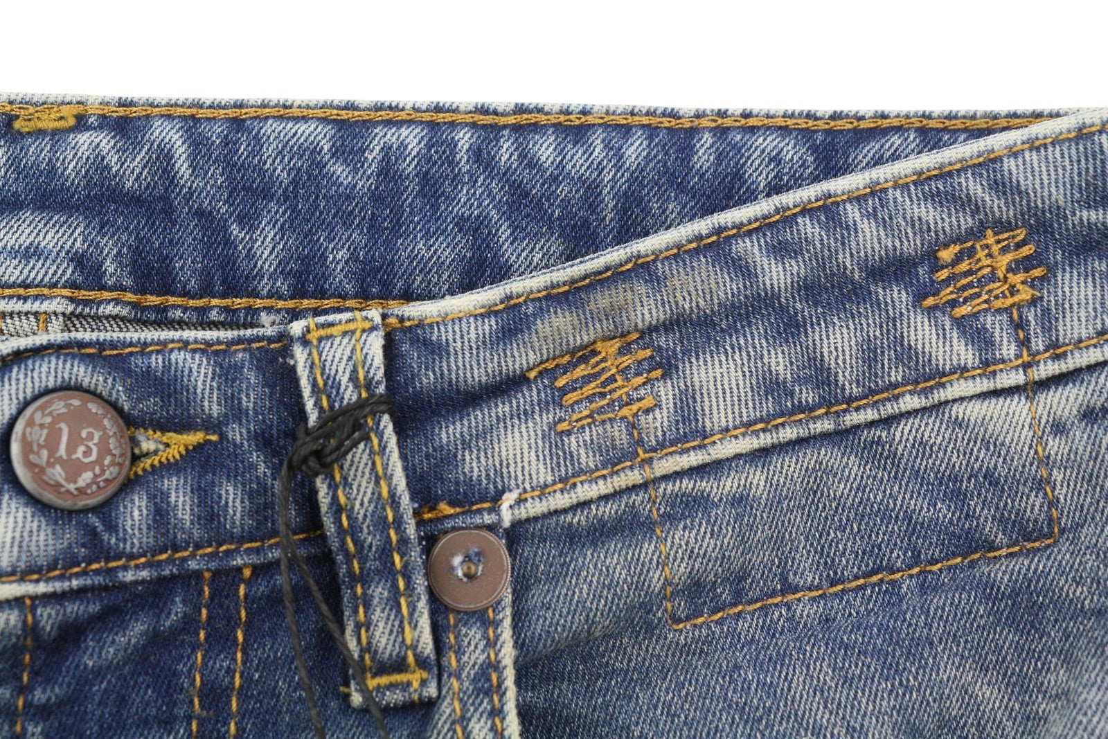 R13 Kick Fit Women Jeans 26 Kelly Stretch Washed Faded Ankle Length RRP699